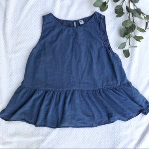 Old Navy Chambray Peplum Tank